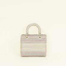 Christian Dior Multicolor Lady D-Lite Stripes Embroidery Medium Bag