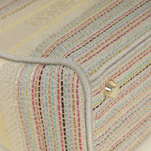 Christian Dior Multicolor Lady D-Lite Stripes Embroidery Medium Bag