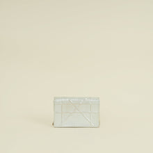 Christian Dior Metallic White Micro Cannage Diorama Wallet On Chain