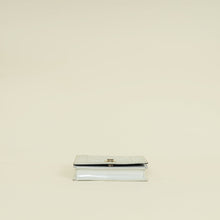 Christian Dior Metallic White Micro Cannage Diorama Wallet On Chain