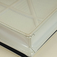 Christian Dior Metallic White Micro Cannage Diorama Wallet On Chain