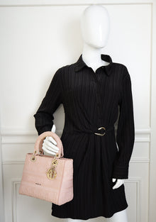 Christian Dior Pink Lady D-Lite Embroidered Medium Bag