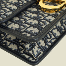 Christian Dior Navy Blue Oblique 30 Montaigne Shoulder Bag