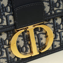 Christian Dior Navy Blue Oblique 30 Montaigne Shoulder Bag