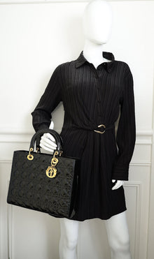 Christian Dior Black Lady Dior Large Bag