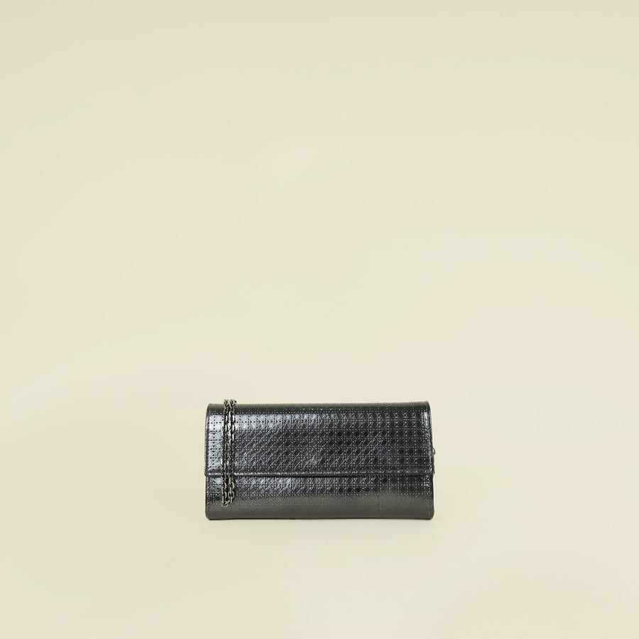 Christian Dior Black Micro-Cannage Lady Dior Croisiere Wallet on Chain