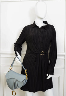 Christian Dior Grey Saddle Medium Bag With Wide Strap