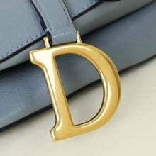 Christian Dior Grey Saddle Medium Bag With Wide Strap