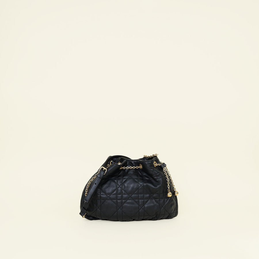Christian Dior Black Macrocannage Ammi Bucket Bag