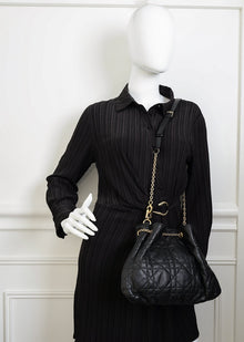 Christian Dior Black Macrocannage Ammi Bucket Bag