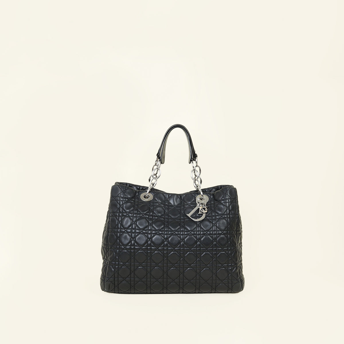 Christian Dior Black Soft Shopping Tote Bag
