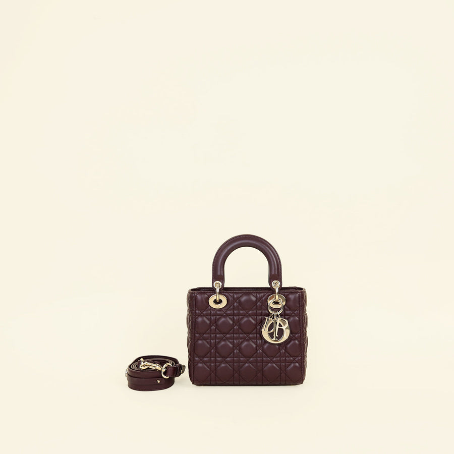 Christian Dior Burgundy My ABCDior Lady Dior Small Bag