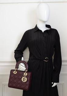 Christian Dior Burgundy My ABCDior Lady Dior Small Bag