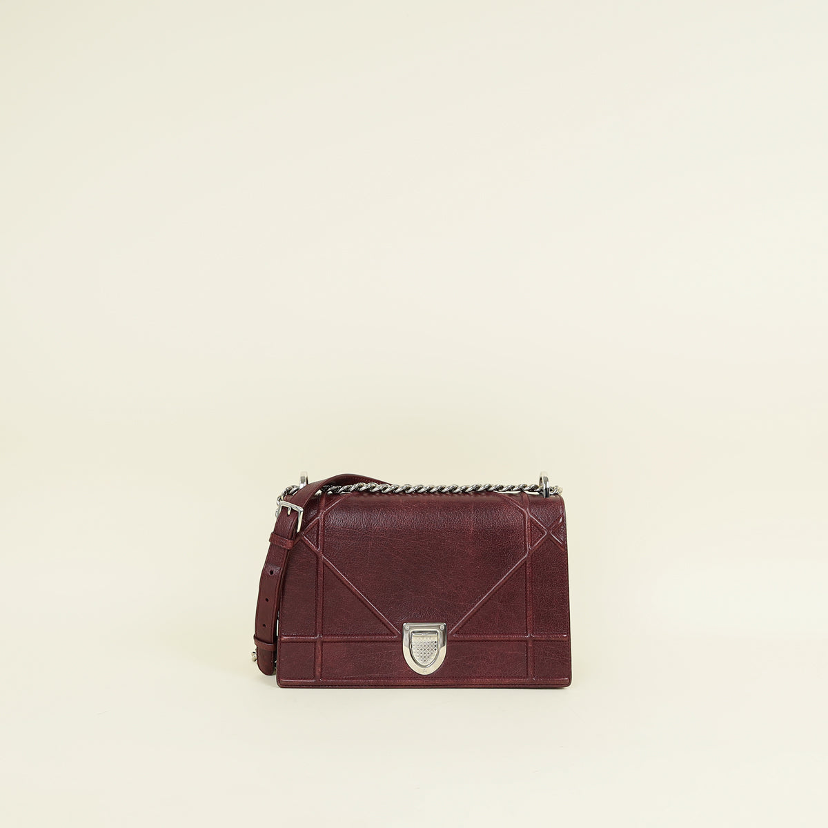 Christian Dior Burgundy Diorama Flap Medium Shoulder Bag