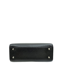 Christian Dior Black Shiny Snakeskin Lady Dior Small Bag