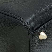 Christian Dior Black Shiny Snakeskin Lady Dior Small Bag