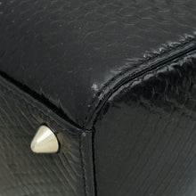 Christian Dior Black Shiny Snakeskin Lady Dior Small Bag
