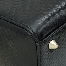 Christian Dior Black Shiny Snakeskin Lady Dior Small Bag