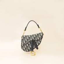 Christian Dior Navy Blue Oblique Mini Saddle Bag