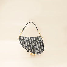 Christian Dior Navy Blue Oblique Mini Saddle Bag