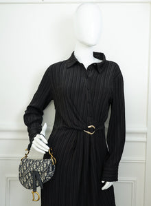 Christian Dior Navy Blue Oblique Saddle Mini Bag