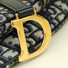 Christian Dior Navy Blue Oblique Saddle Mini Bag