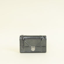 Christian Dior Dark Grey Diorama Micro Cannage Wallet On Chain