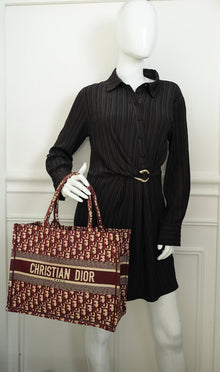 Christian Dior Burgundy Oblique Book Tote Medium Bag