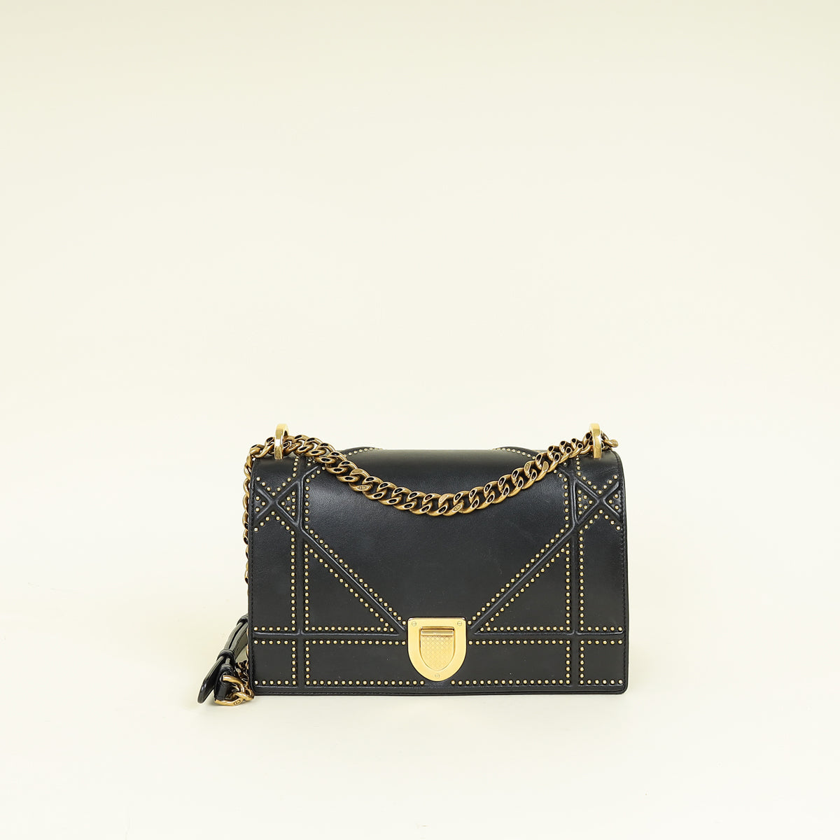 Christian Dior Black Diorama Studded Medium Bag