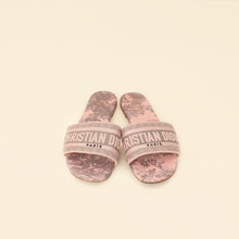 Christian Dior Light Pink Toile De Jouy Motif Dway Slide Mules 39.5