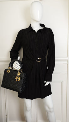 Christian Dior Black Lady Dior Medium Bag