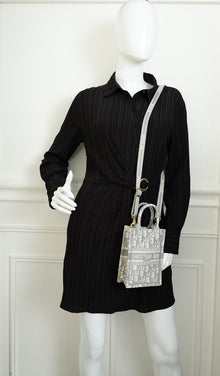 Christian Dior Grey Mini Book Tote Phone Bag