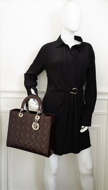 Christian Dior Wine Lady Dior Large Bag