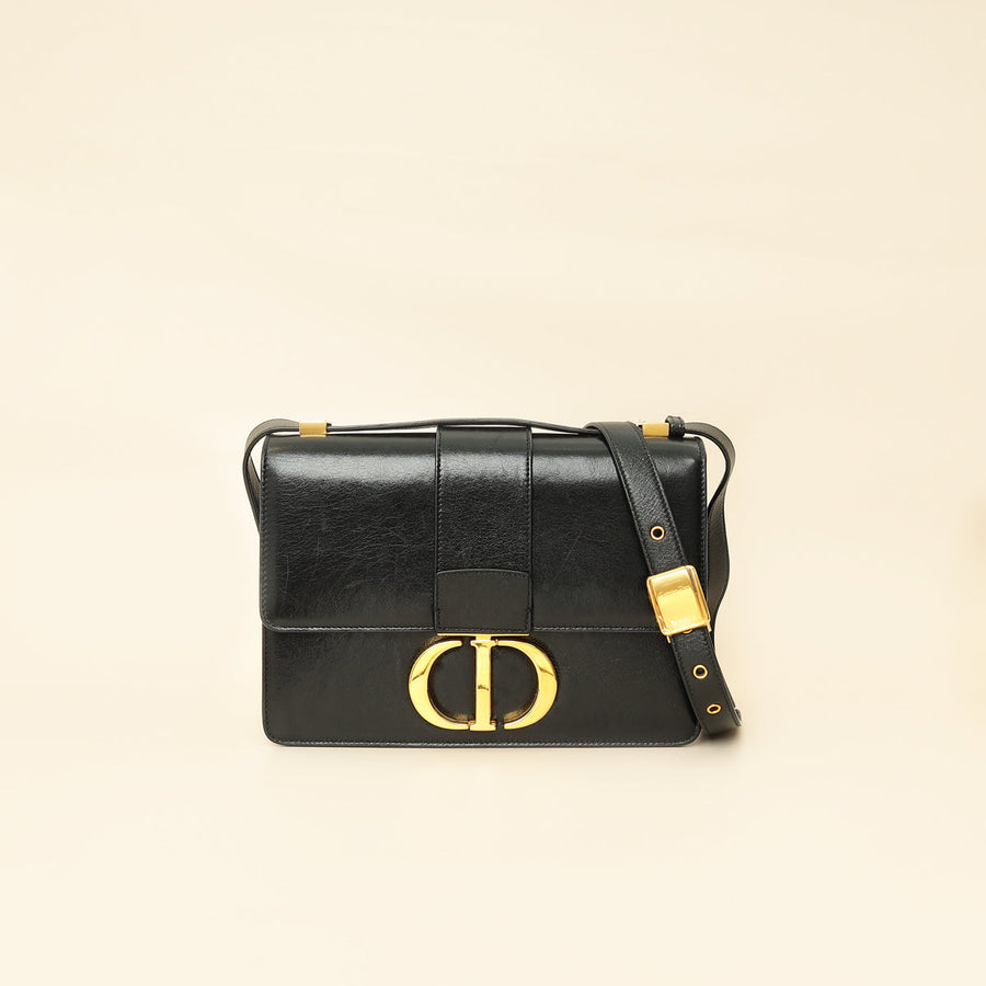 Christian Dior Black 30 Montaigne Flap Bag