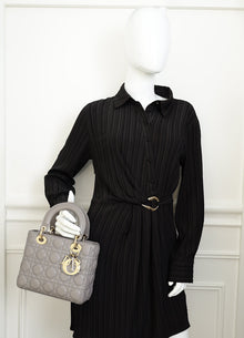 Christian Dior Grey My ABCDior Lady Dior Small Bag