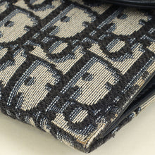 Christian Dior Navy Blue Oblique Small Saddle Pouch with Chain