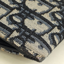 Christian Dior Navy Blue Oblique Small Saddle Pouch with Chain