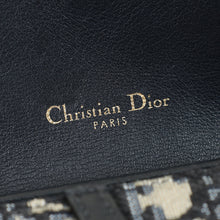 Christian Dior Navy Blue Oblique Small Saddle Pouch with Chain