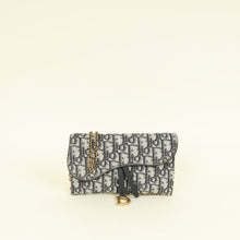 Christian Dior Blue Oblique Saddle Wallet on Chain