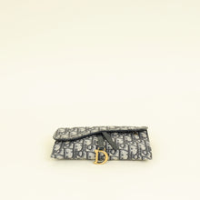 Christian Dior Blue Oblique Saddle Wallet on Chain