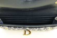 Christian Dior Blue Oblique Saddle Wallet on Chain
