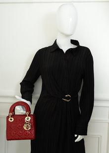 Christian Dior Cherry Red Lady Mini Dior Chain Bag