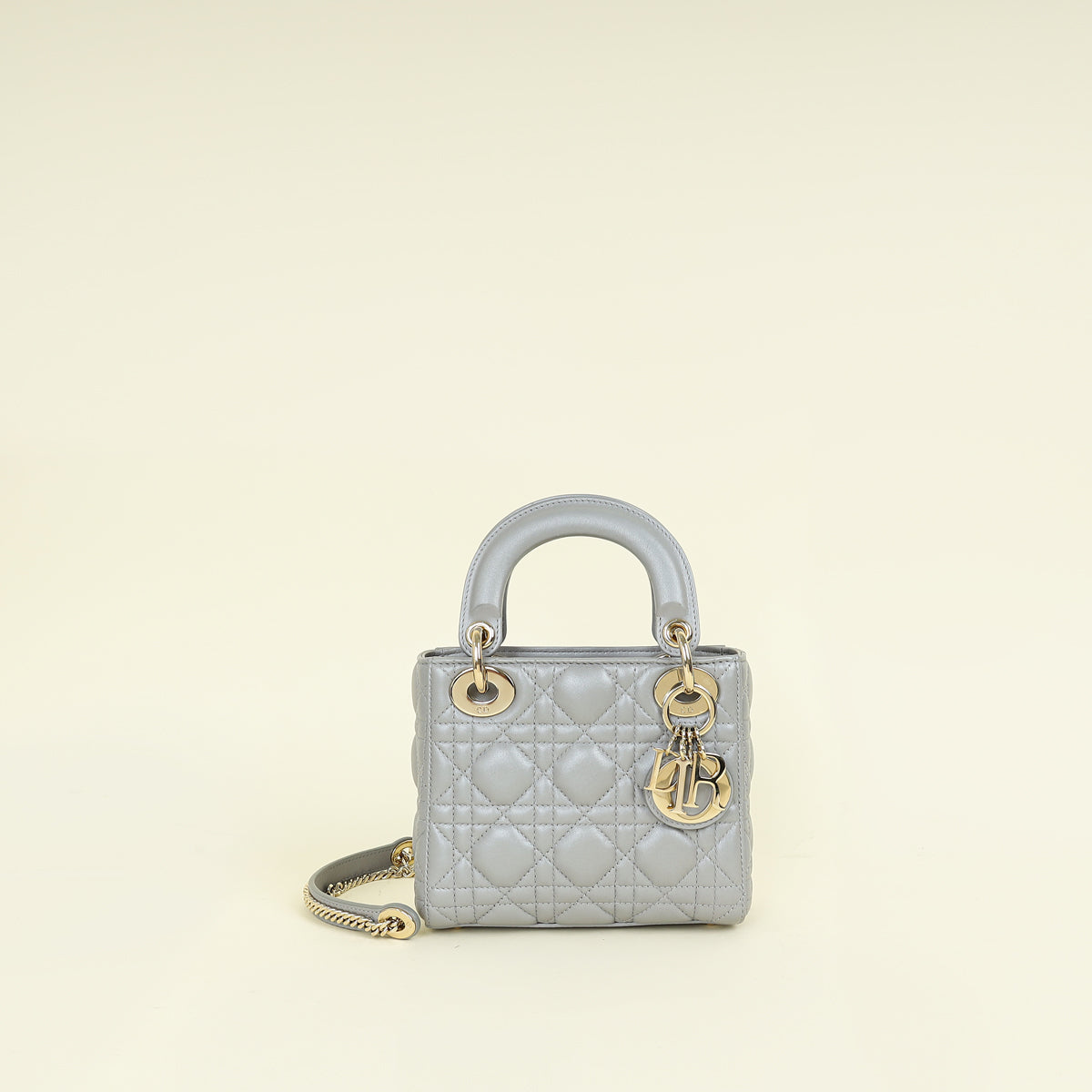 Christian Dior Grey Lady Mini Dior Chain Bag