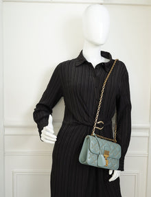 Christian Dior Grey Cannage Studded DiorAddict Flap Bag