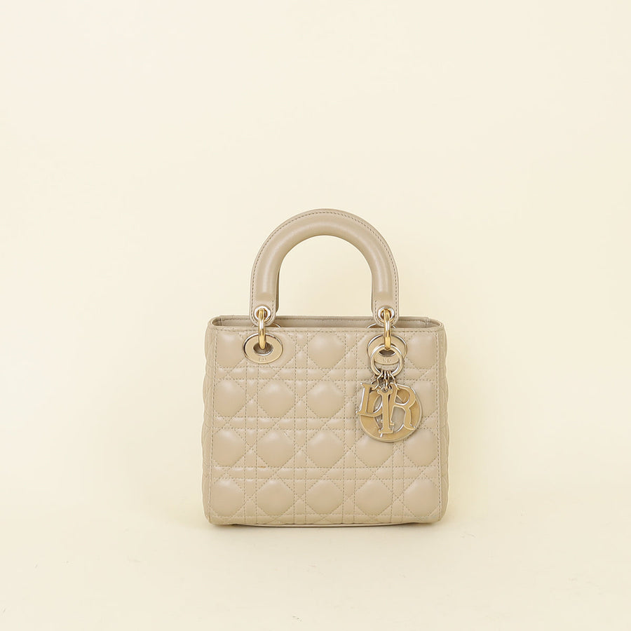 Christian Dior Dark Beige Lady Dior Small Bag