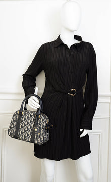 Christian Dior Blue Oblique D-Vibe Medium Bowling Bag