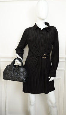 Christian Dior Black Macrocannage Toujours Small Tote Bag