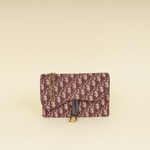 Christian Dior Burgundy Oblique Saddle Chain Pouch