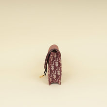 Christian Dior Burgundy Oblique Saddle Chain Pouch
