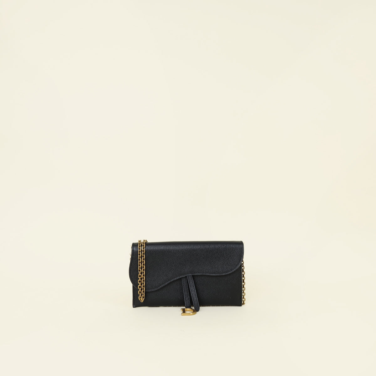 Christian Dior Black Saddle Wallet on Chain